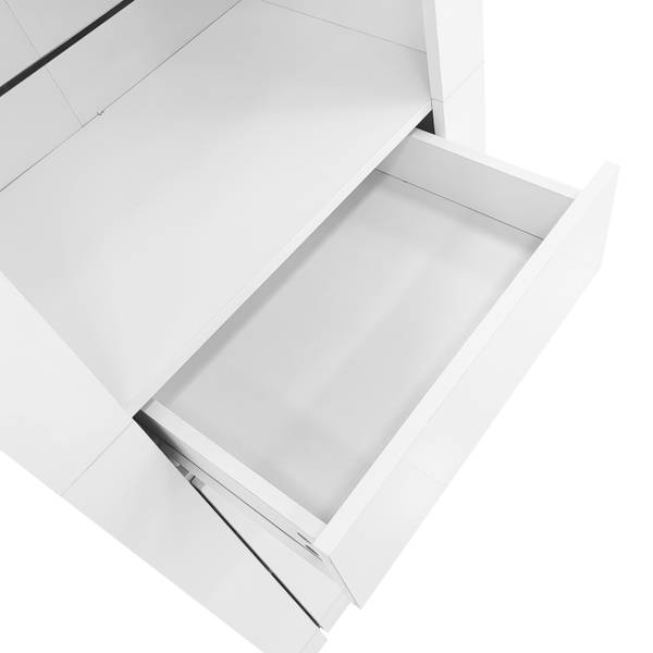 Highboard Neptunus Ⅱ Weiß - Stahl - Farbglas - 36 x 165 x 60 cm