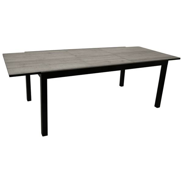 Garnitur FARO 9-teilig Schwarz - Grau - Aluminium - Sicherheitsglas - PVC - 100 x 75 x 240 cm