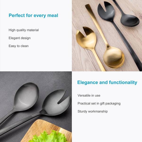 Salatbesteck Sandra (2-teiliges Set) Schwarz - Metall - 6 x 3 x 25 cm