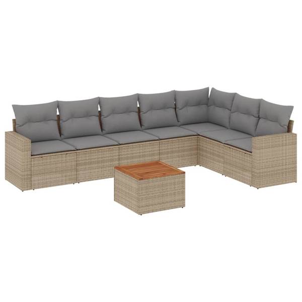 Salon de jardin 3034657 (lot de 8) Beige - Gris - Gris lumineux