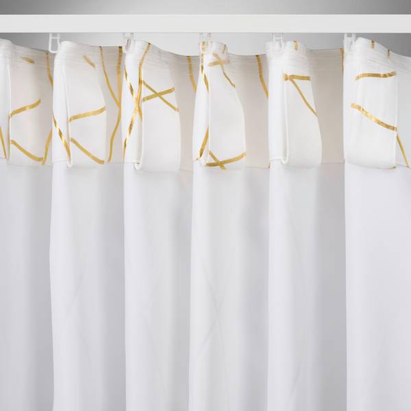 Verdunkelungsvorhang GLAMOUR Gold - Weiß - Textil - 140 x 245 x 1 cm