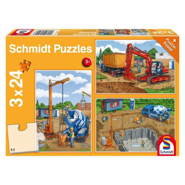 Puzzle Lets build 3x24 Teile Papier - 20 x 4 x 28 cm