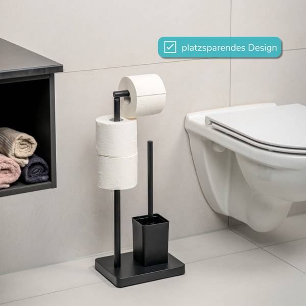 Toilettenständer 91145 Schwarz - Metall - 18 x 57 x 23 cm
