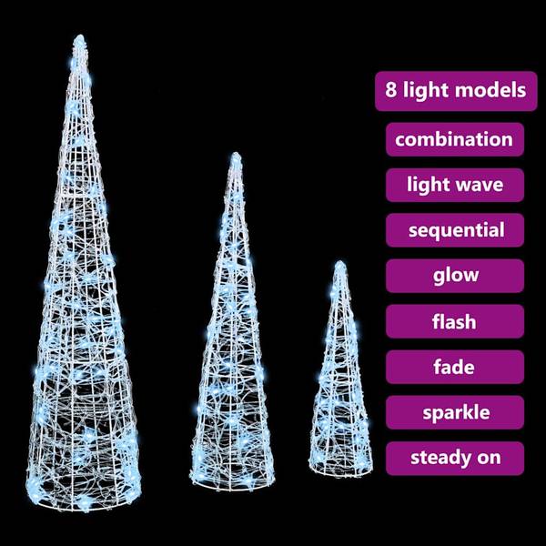 Weihnachtsbaum 3700000150 3er Set Weiß