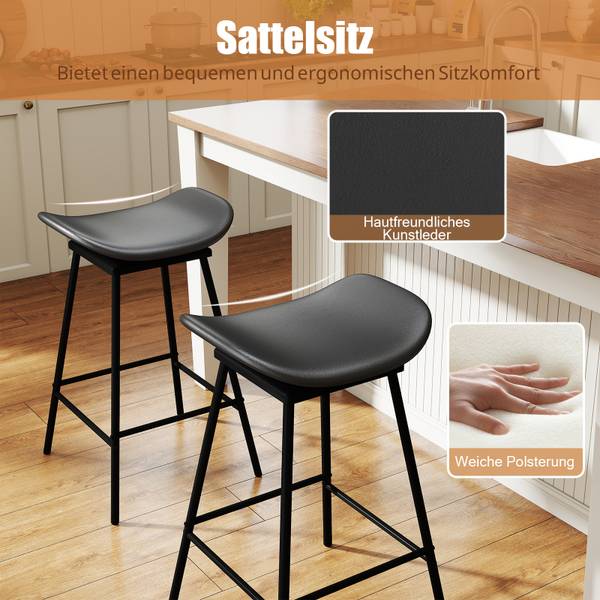 Barhocker VH35345(2er-Set) Schwarz