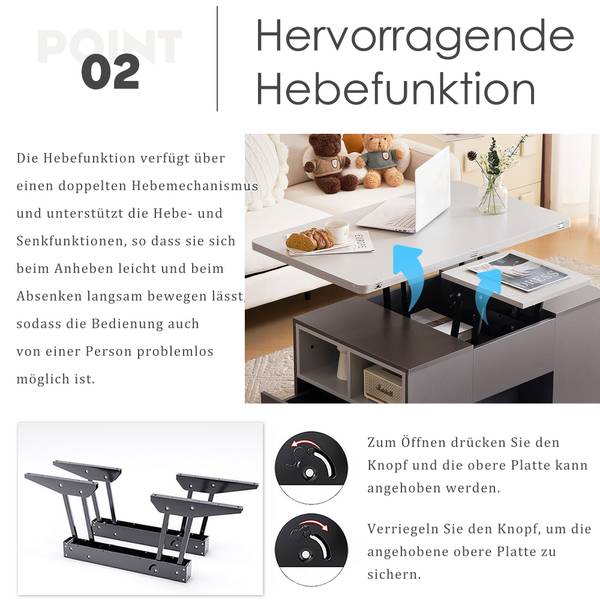 Couchtisch AegisKrynnathor Grau - Holzwerkstoff - 100 x 47 x 51 cm