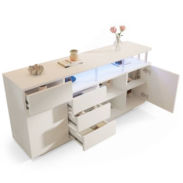 Sideboard GLOWMU 506 Ⅳ Weiß - Holzwerkstoff - 160 x 75 x 40 cm