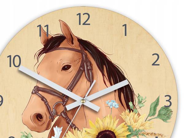 Wanduhr HORSE Braun - Holzwerkstoff - 30 x 30 x 4 cm