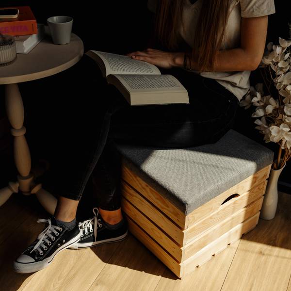 Sitzhocker Asien Beige