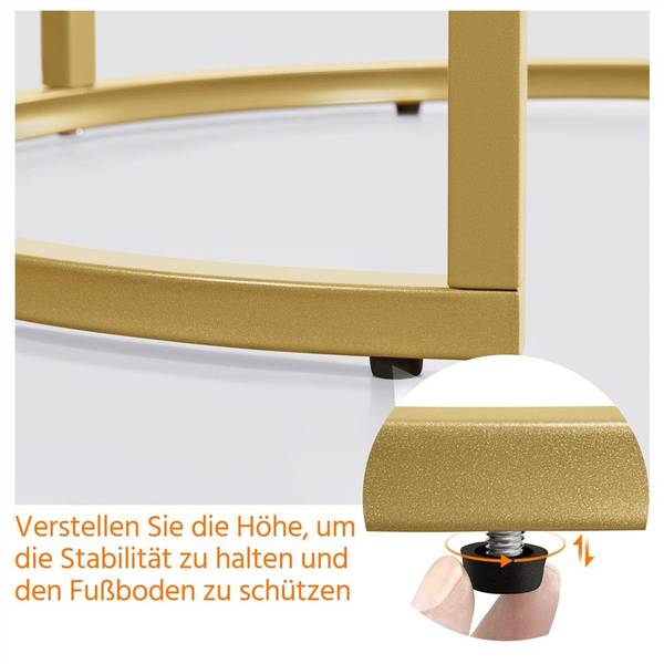 Beistelltisch Glas 2er-Set Gold - Metall - 59 x 59 x 49 cm