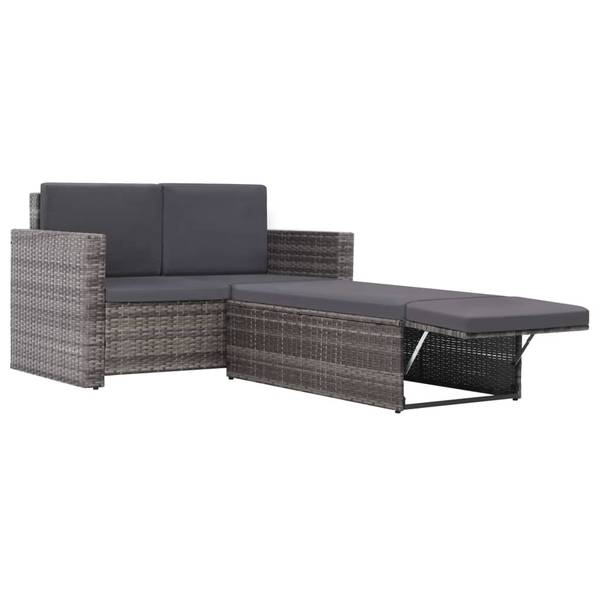 Garten-Sofagarnitur 3002805 (2-teilig) Grau - Polyester - Stahl - 65 x 72 x 123 cm