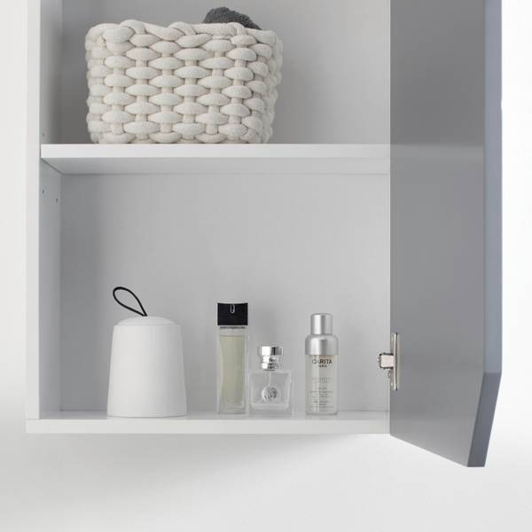 Hängeschrank ROCCO Grau - Weiß - Holzwerkstoff - 43 x 60 x 20 cm