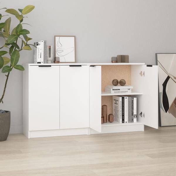 Sideboard 3015623 2er Set Weiß - Holzwerkstoff - 60 x 70 x 30 cm