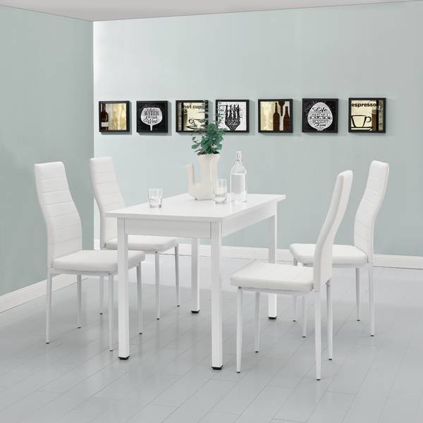 Essgruppe Jørpeland (5-teilig) Weiß - Metall - 60 x 75 x 120 cm