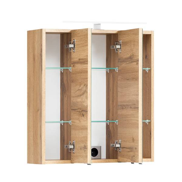 Badmöbel-Set VASTO-03-27 3er-Set Grau - Spiegelglas - 115 x 200 x 35 cm