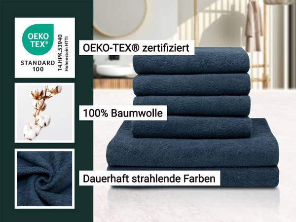 Handtücher set 00000283 6er-Set Marineblau