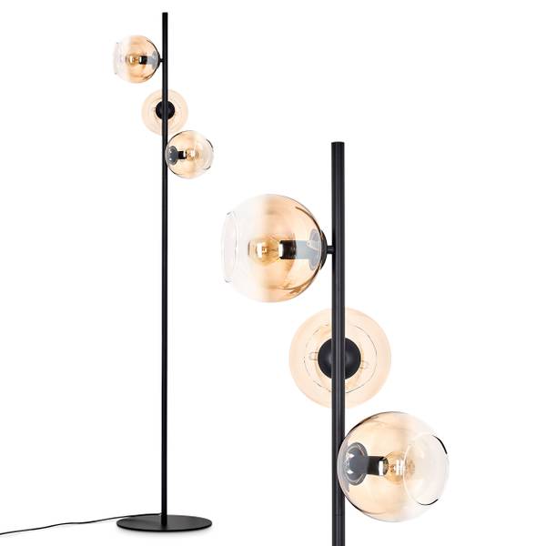 Stehlampe Cesaro Gelb - Aluminium - Klarglas - 31 x 160 x 95 cm
