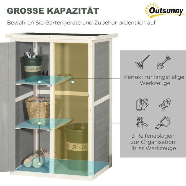 Gerätehaus BB5601 Schwarz - Massivholz - 56 x 115 x 75 cm