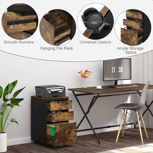 Aktenschrank mobil Bree Eiche Dunkel