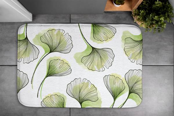 Badteppich Ginkgo-Blätter 75 x 45 x 75 cm