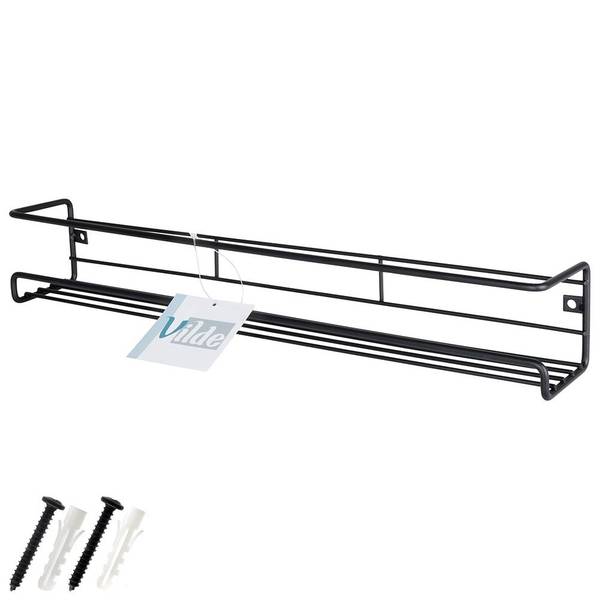 Gewürzregal 229057 Schwarz - Metall - 7 x 7 x 40 cm