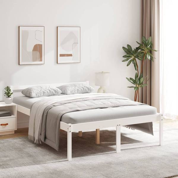 Seniorenbett XT 3975 Weiß - Massivholz - 146 x 71 x 206 cm