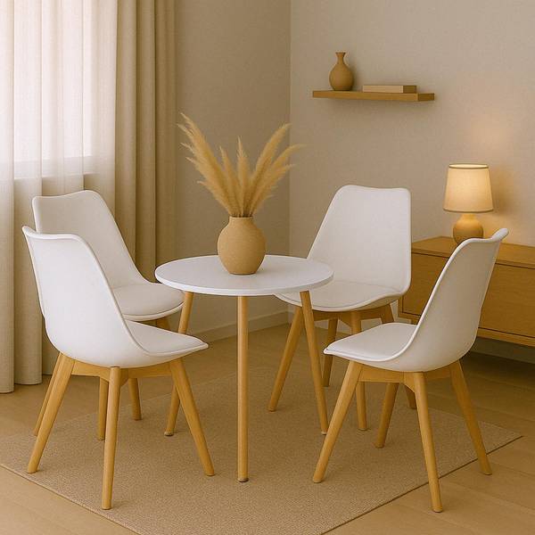 Essgruppe Lamalie (5-teilig) Weiß - Holzwerkstoff - 160 x 83 x 160 cm