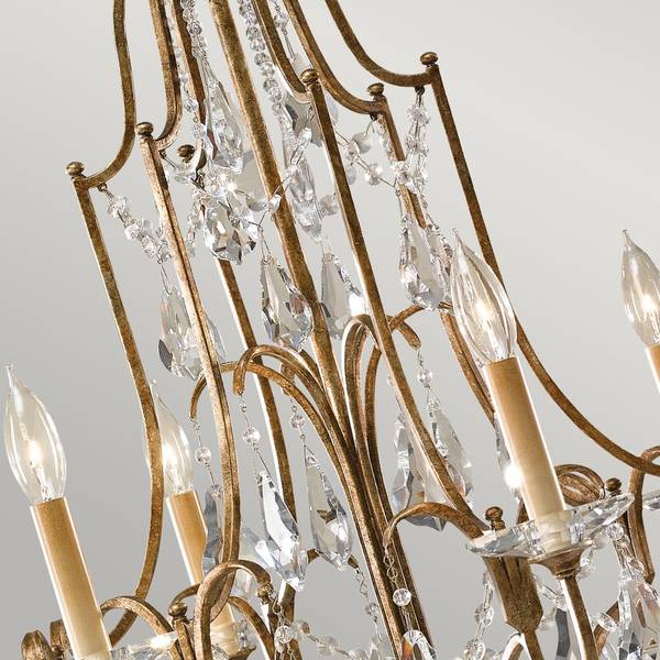 Valentina 6 lustre Marron - Verre - Métal - 73 x 84 x 73 cm