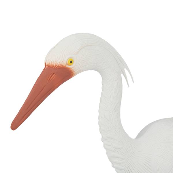 Gartendeko-Figur Reiher Grau - Orange - Weiß - Polyethylen - 66 x 61 x 14 cm