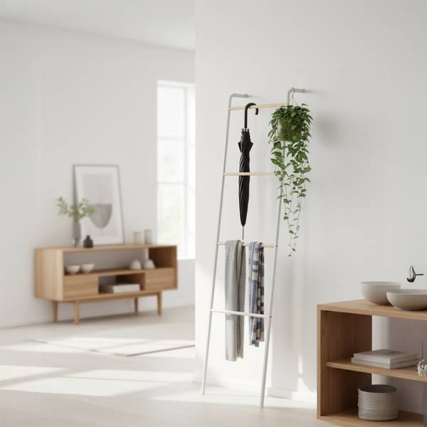 Handtuchleiter aus Metall Weiß