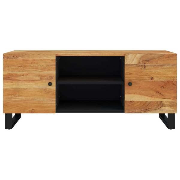 TV-Schrank D290 Schwarz - Massivholz - 33 x 46 x 105 cm