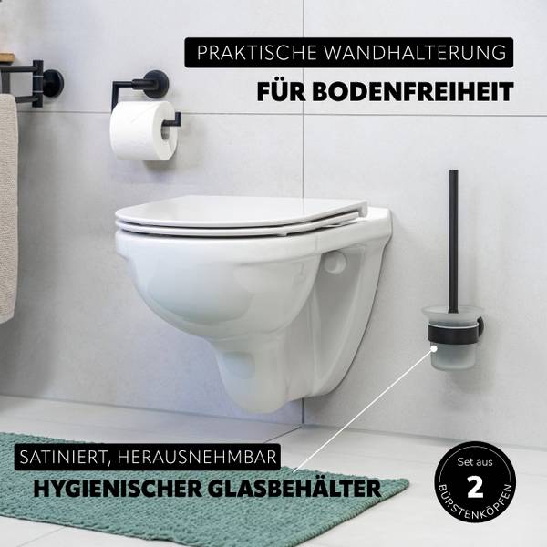 Badzubehör Piazza Black 5er-Set Schwarz - Metall - 15 x 35 x 12 cm