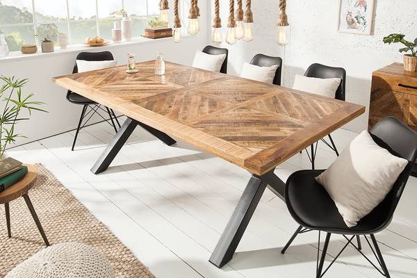 Esstisch INFINITY HOME Braun - Mango - Eisen - 200 x 76 x 100 cm