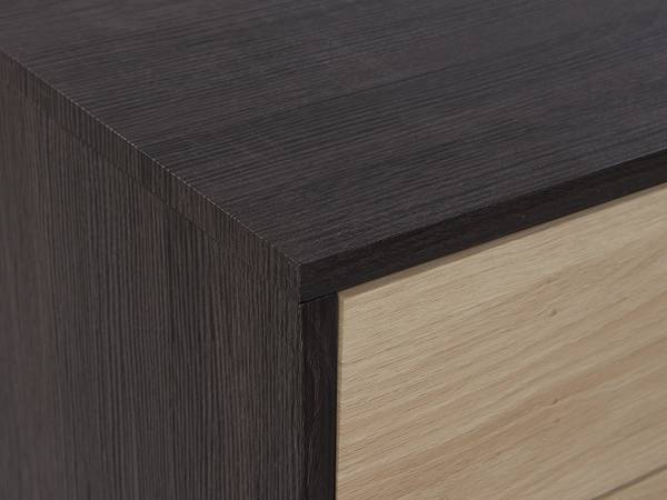 TV-Möbel MAINE Schwarz - Braun - Holzwerkstoff - 140 x 44 x 35 cm
