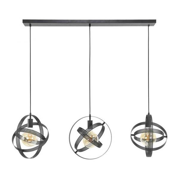 Pendelleuchte Cosmos Mesh 3L Schwarz - Metall - 115 x 150 x 33 cm