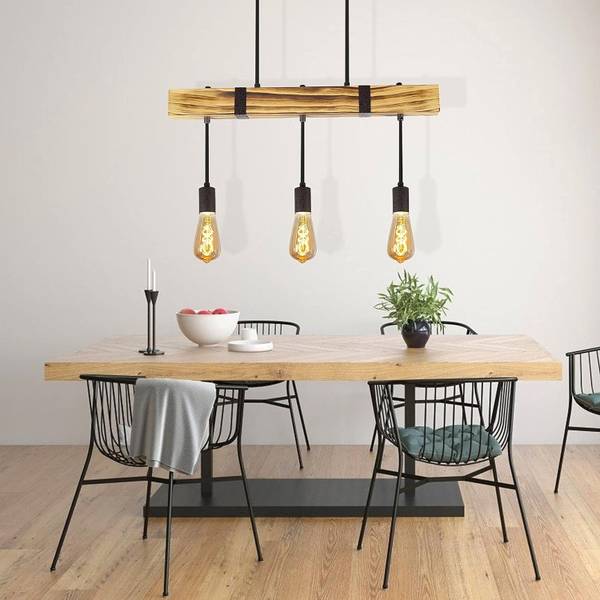 Hanglamp Gilbert II met 3 lichtbronnen bruin - metaal - 25 x 150 x 61 cm