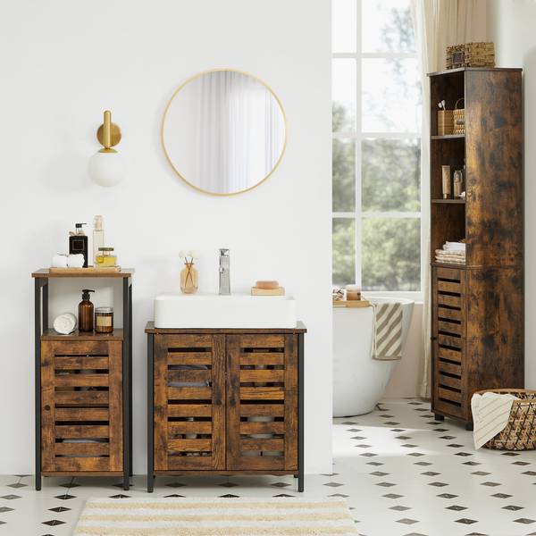 Waschbeckenunterschränke Hanis Braun - Kunststoff - 39 x 20 x 70 cm