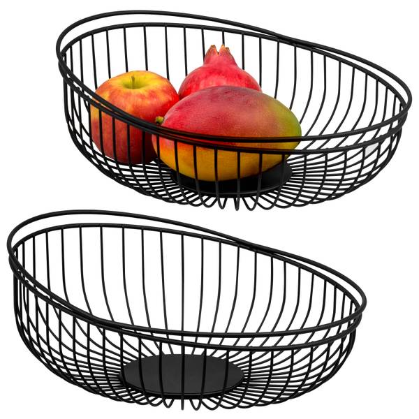 Obstkorb 70138 2er-Set Schwarz - Metall - 31 x 12 x 25 cm