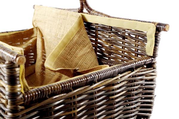 Kaminholzkorb FIREWDBSK 83 Braun - Rattan - 45 x 30 x 66 cm