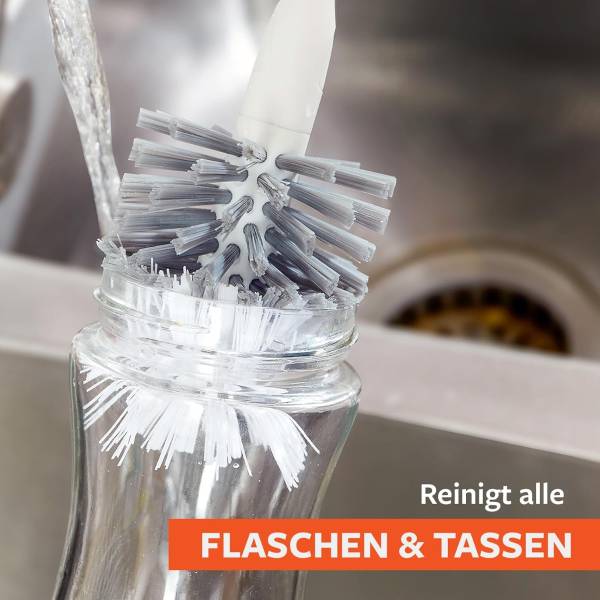 Brosse à bouteille Clean Reach Gris - Matière plastique - 6 x 10 x 6 cm