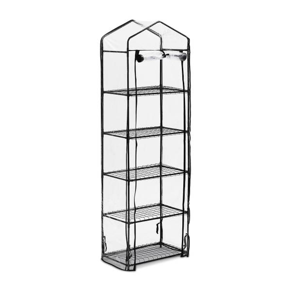 Balkon Gewächshaus mit PVC-Folie Schwarz - Eisen - 58 x 193 x 36 cm