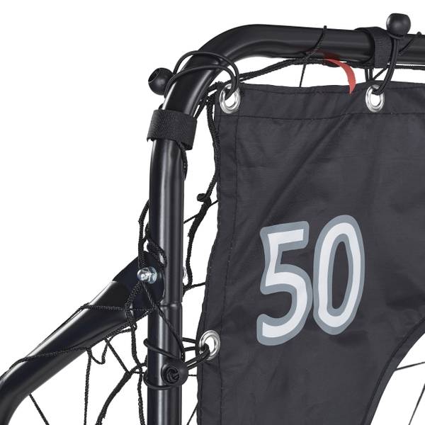 Schwarzes Fußballtor mit Torwand Schwarz - Grau - Weiß - Polyester - Stahl - 217 x 153 x 75 cm