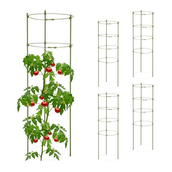 Plantensteun set van 5 90 cm groen - staal - 28 x 90 x 28 cm