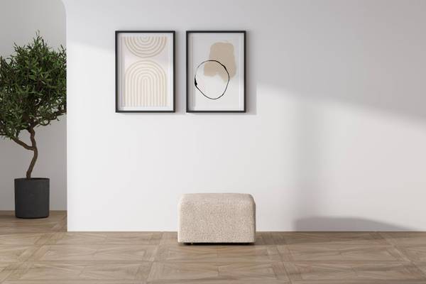 Pouf Cubic Beige - Holz teilmassiv - 71 x 42 x 71 cm