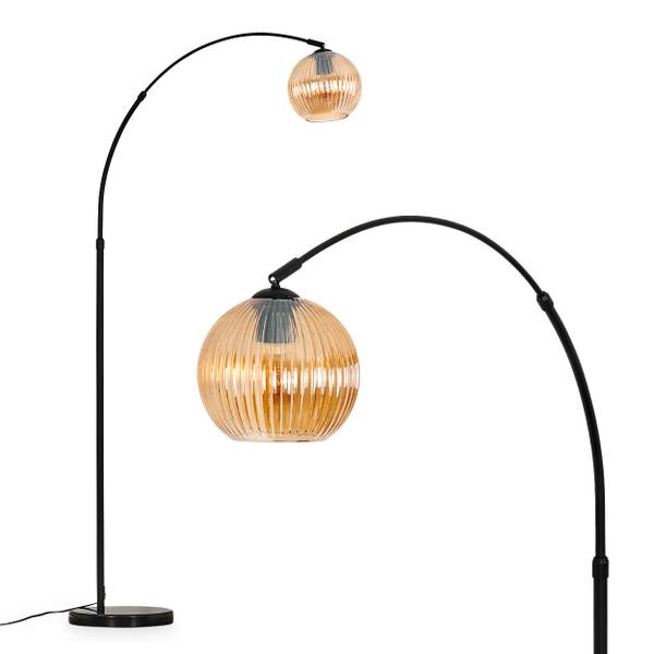 Stehlampe Cesaro Orange - Aluminium - Klarglas - Marmor - 101 x 185 x 72 cm