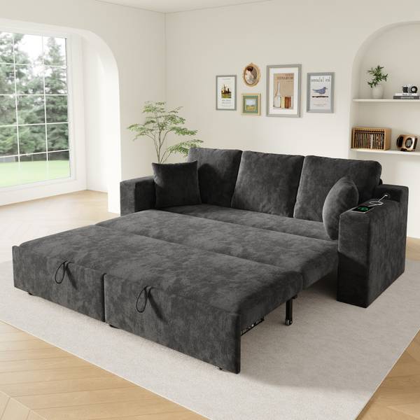 Schlafsofa ChenilLade Ⅲ Grau