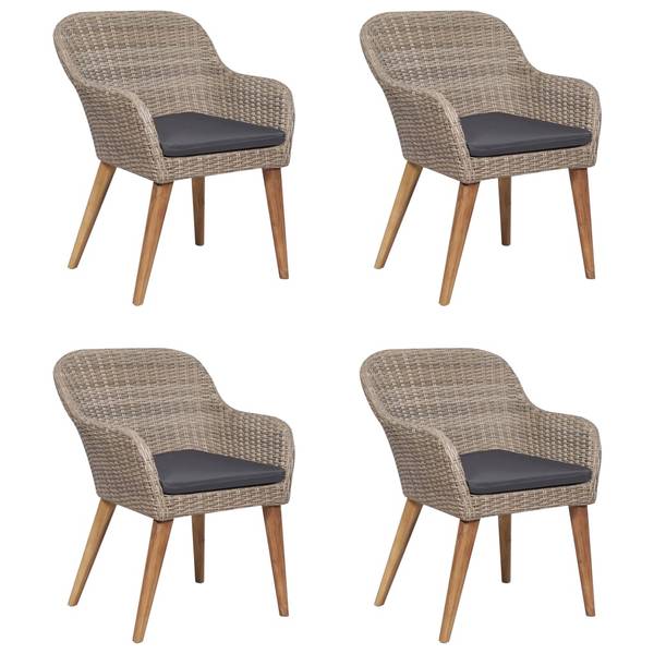 Garten-Essgruppe 3006066 (5-teilig) Braun - Akazie - 70 x 74 x 140 cm