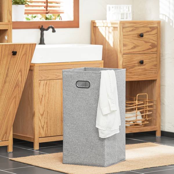 Hochschrank mit Wäschesack BZR95-N Braun - Holzwerkstoff - 40 x 172 x 35 cm