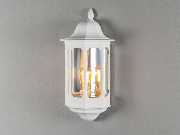 LED Außenwandleuchte Weiß, Höhe 47cm Weiß - Kunststoff - 22 x 47 x 14 cm