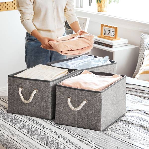 Aufbewahrungsbox Kiev Grau - Textil - 30 x 25 x 40 cm